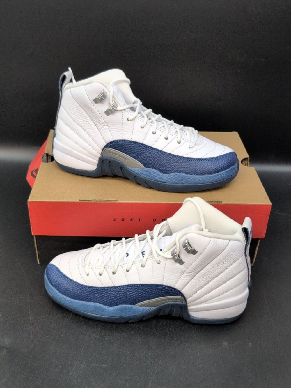 Nike Air Jordan 12 Retro Boys Athletic Shoe US 6.5Y White French Blue 153265 114